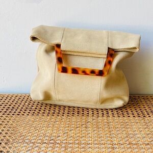 2002 Old Navy Cowhide Leather & Tortoise Bag